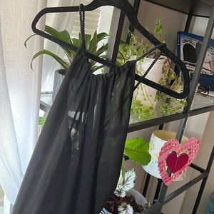 Black slinky maxi dress